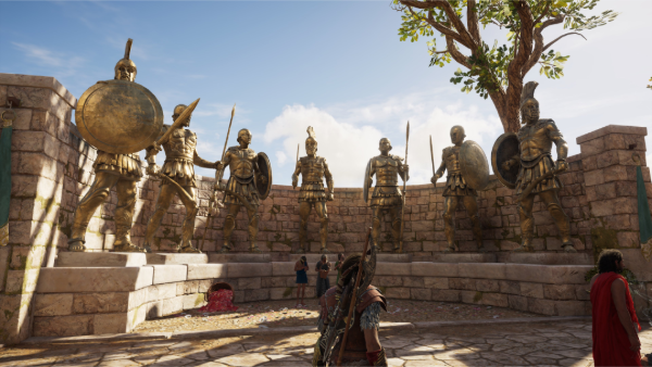 Estatuas de oro de guerreros