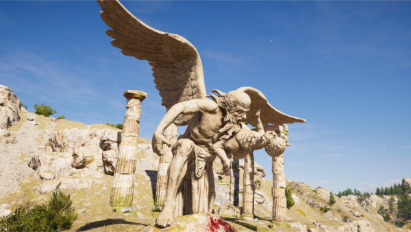 Escultura de Kronos comiéndose a uno de sus hijos