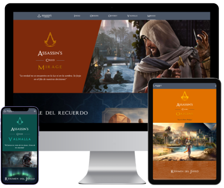 Página web de la saga de videojuegos Assassin's Creed
